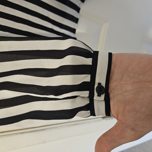 Cleo Black and White Striped Blouse - Picture 7 of 10